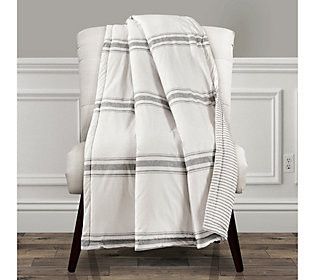 Farmhouse Stripe Throw Neutral Single by Lush D cor | QVC
