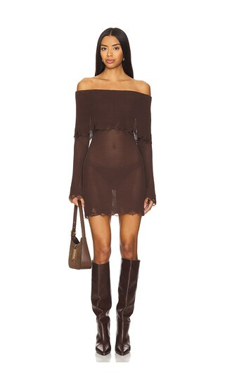 Anet Mini Dress in Brown | Revolve Clothing (Global)