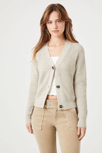 Waffle Knit Cardigan Sweater | Forever 21