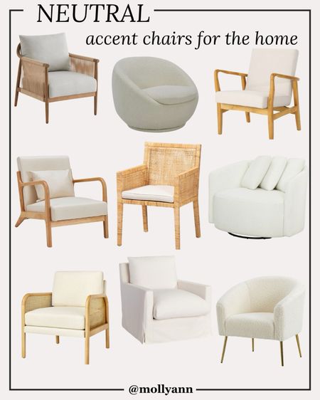 Neutral accent chairs for the home 

#LTKfindsunder50 #LTKfindsunder100 #LTKhome