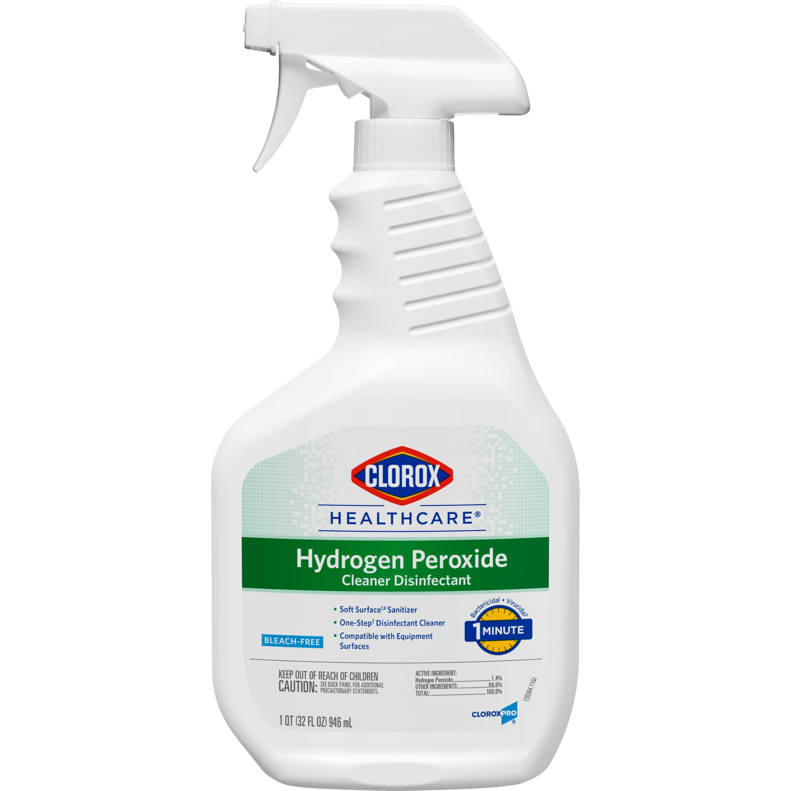 Clorox Healthcare Hydrogen Peroxide Cleaner Disinfectant, Bleach Free, 32 Fluid Ounces (Package M... | Amazon (US)