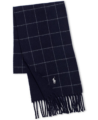 Men's Reversible Windowpane Scarf | Macy's