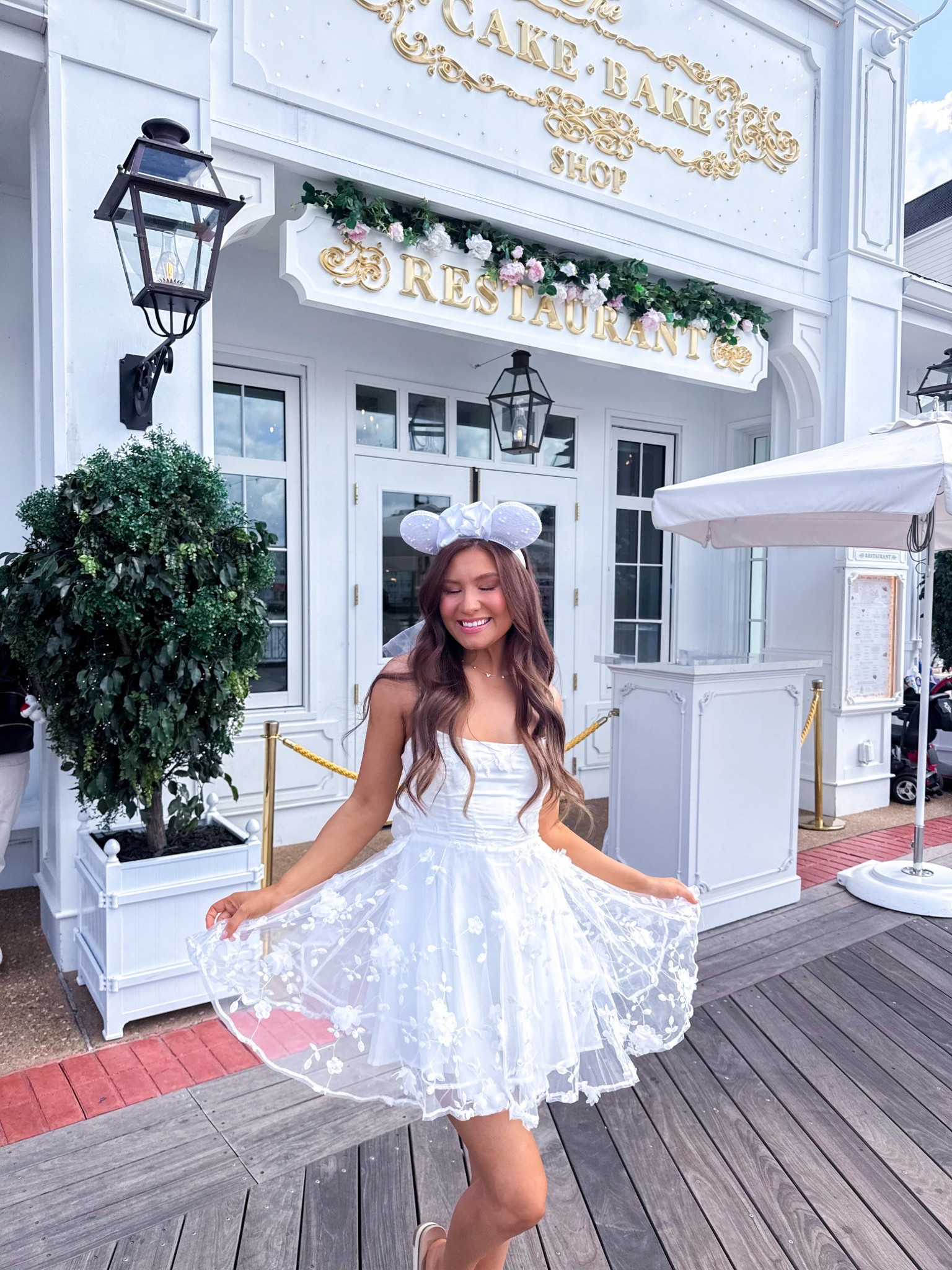 Bridal Disney ootd🤍🦢 perfect bridal white Minnie ears and dress for the Disney bride!

#LTKTravel #LTKootd