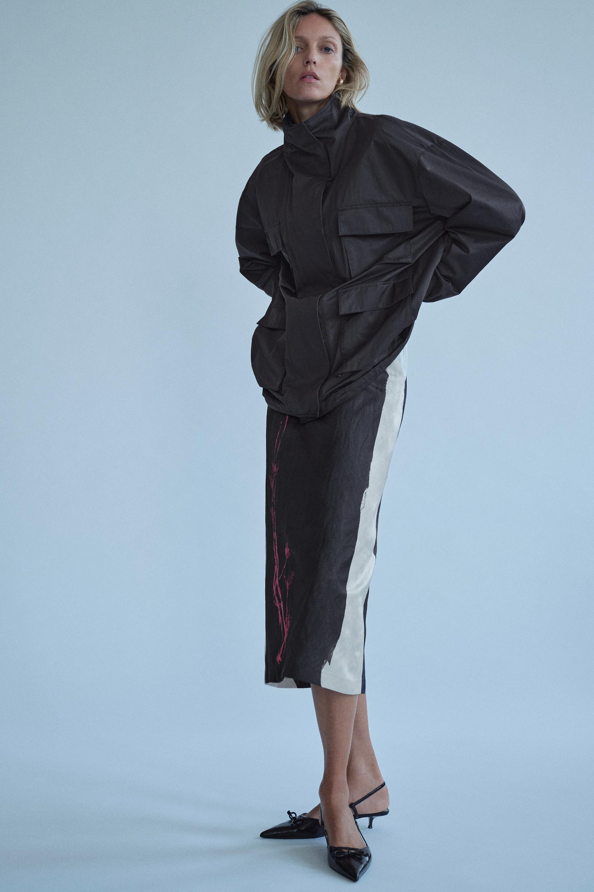 ZW COLLECTION PRINTED MIDI SKIRT | Zara US