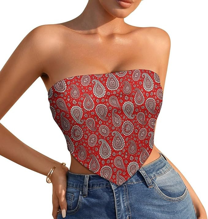 Summer Tube Tops for Women Strapless Casual Tunics | Amazon (US)