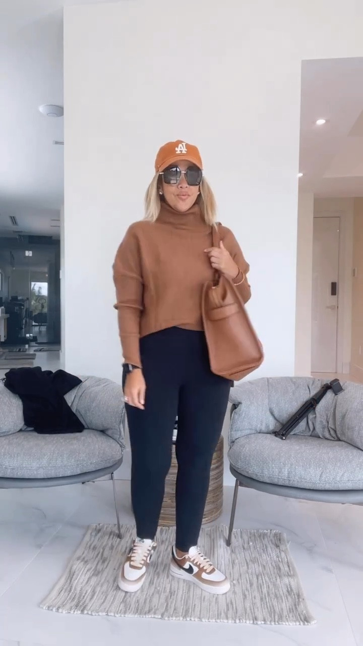 Turtleneck sweater, Amazon sweater, fall sweater, lululemon leggings, spanx leggings, neutral sneakers, fall sneakers, Marc jacobs tote bag 

#LTKstyletip #LTKSeasonal #LTKunder50