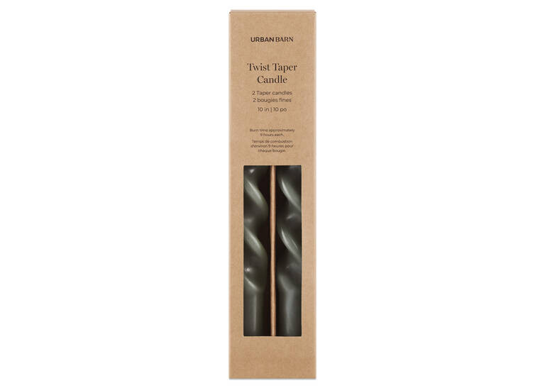 Twist Taper Candle Set Sage | Urban Barn