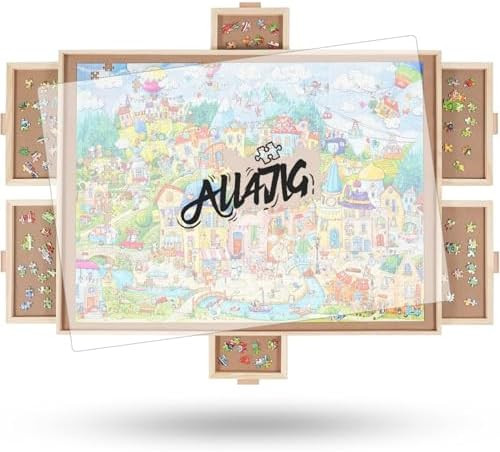 ALL4JIG 1500 Pieces Rotating Puzzle Board with 6 Drawers and Cover,25"x34"Portable Wooden Jigsaw ... | Amazon (US)