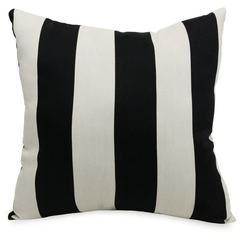 Majestic Home Goods Indoor Outdoor Black Vertical Stripe Large Decorative Throw Pillow 20 in L x ... | Walmart (US)