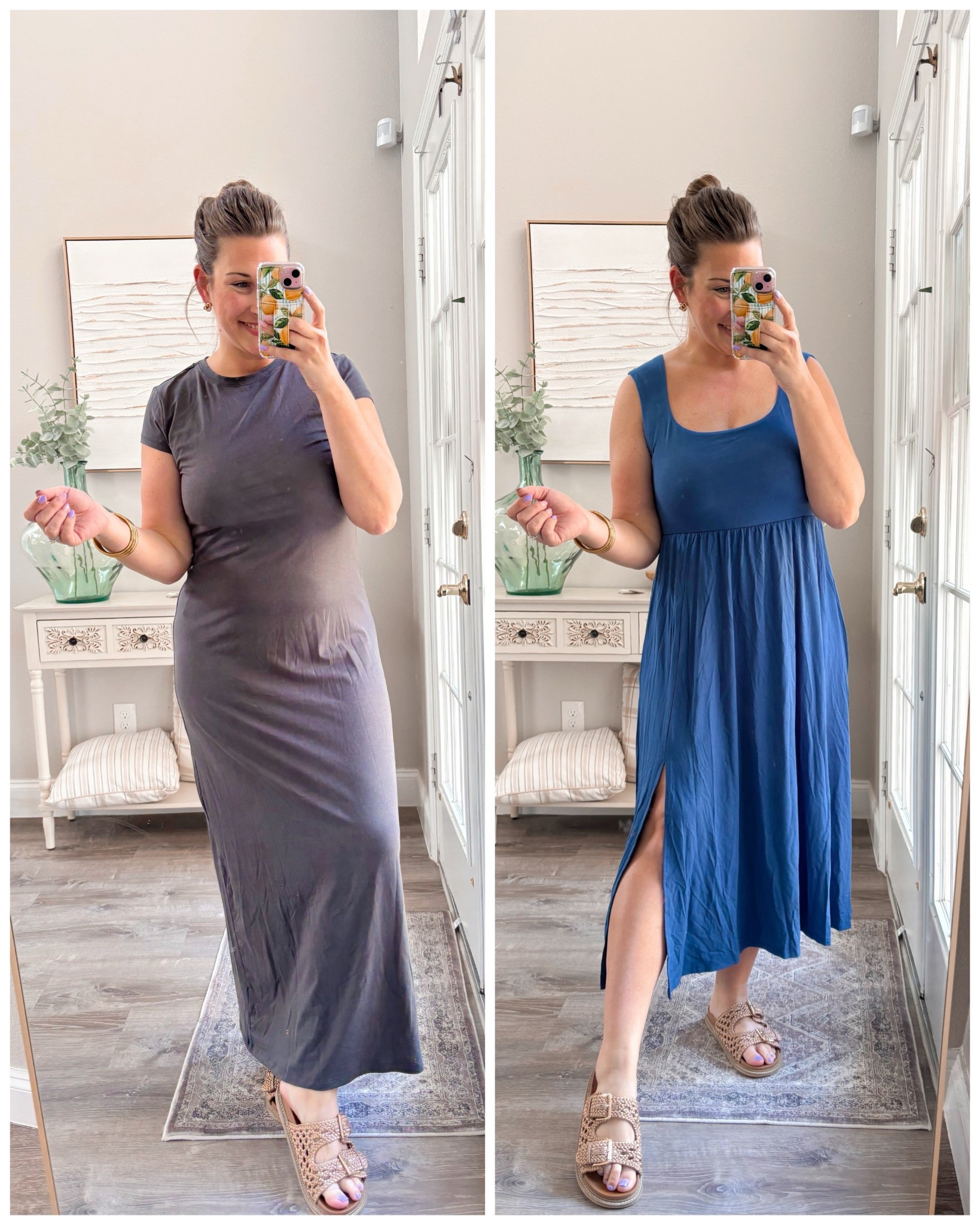 Material is great on both, soft and lightweight! Easy throw on & go dresses 🫶🏻

Medium in both- tts 

#LTKMidsize #LTKWorkwear #LTKStyleTip