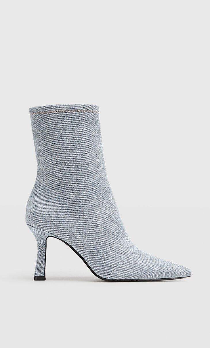 High-heel denim ankle boots - Women's See all | Stradivarius United Kingdom | Stradivarius (UK)