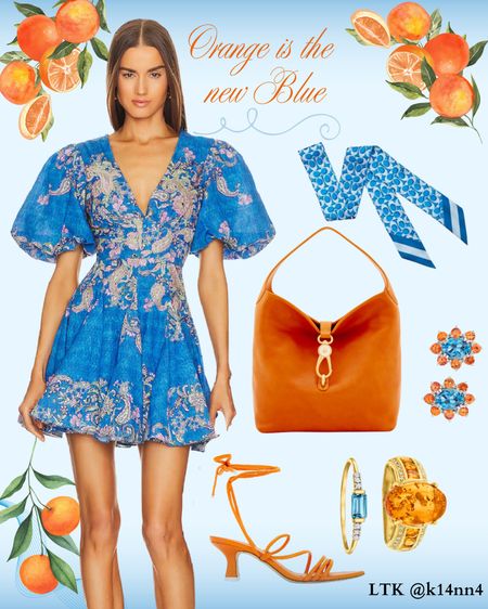 orange and blue is my new favorite color combo 🍊🩵 #vacationoutfits #springbreak #summervacation #european