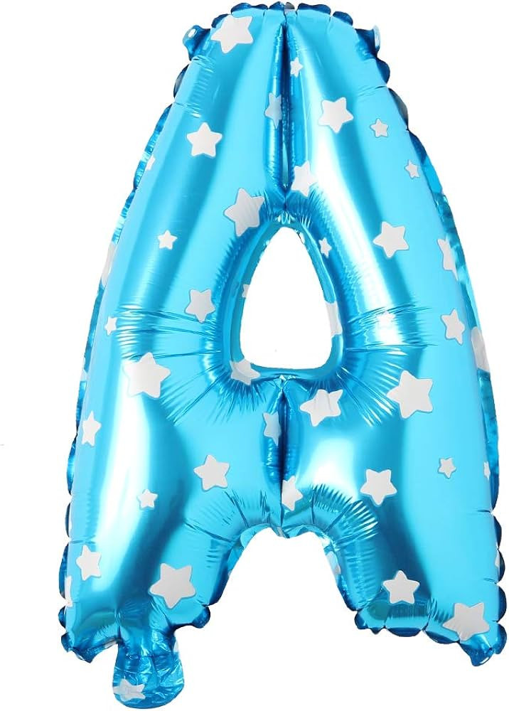 16" inch Single Blue with Star Alphabet Letter Number Balloons Aluminum Hanging Foil Film Balloon... | Amazon (US)