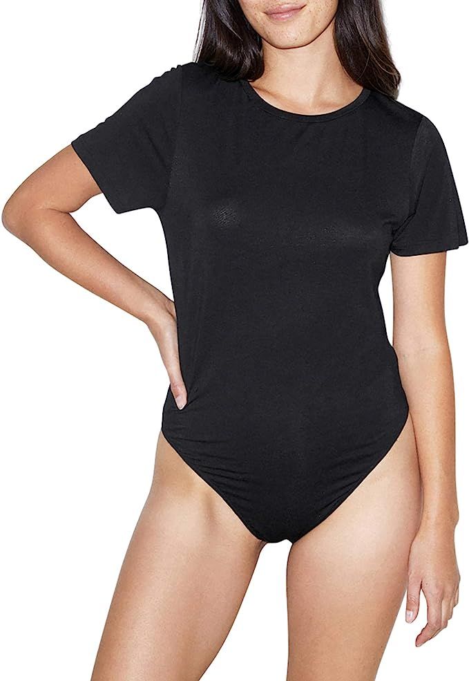 American Apparel Women's Mix Modal Short Sleeve T-Shirt Bodysuit | Amazon (US)