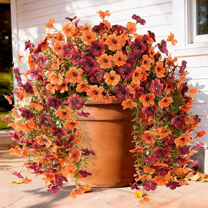 Artificial mums for Outdoors,2PCS Silk Fake Daisy | Amazon (US)