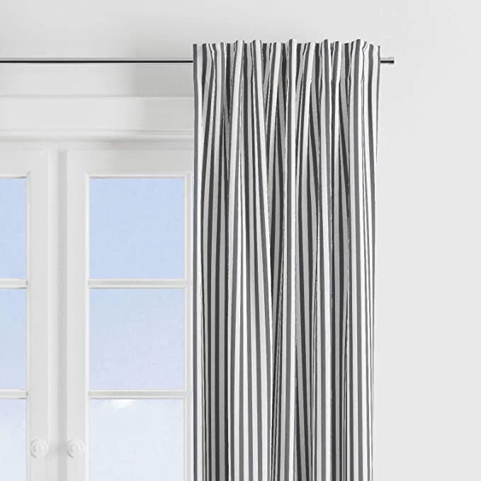 Bacati - Grey Pin Stripes Single Curtain Panel 100 Percent Cotton Percale Sold Individually | Amazon (US)