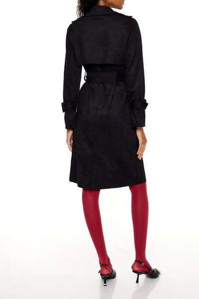 Faux Suede Trench Coat | Forever 21