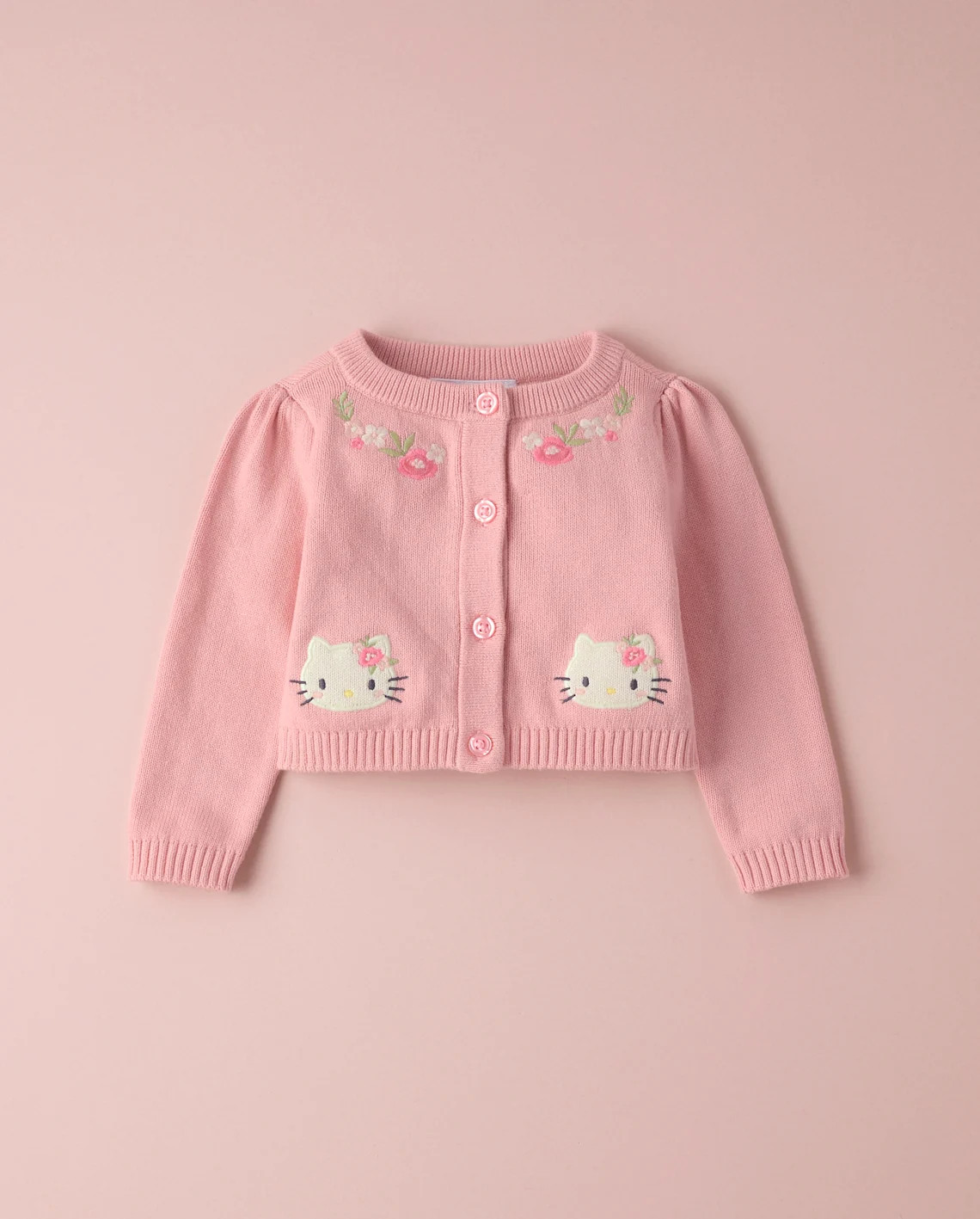 Baby Girls Long Sleeve Hello Kitty Applique Floral Cardigan - PINK | Gymboree | Gymboree