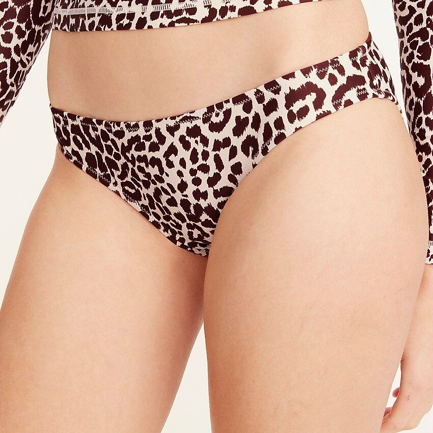 Hipster full-coverage bikini bottom in leopard print | J.Crew US