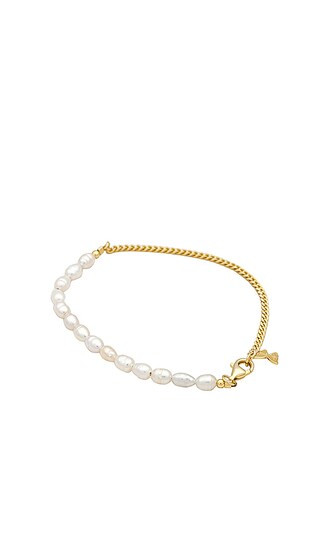 Pearl And Cuban Bracelet in Pearl White | Revolve Clothing (Global)