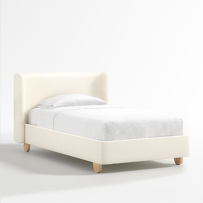 Pismo Natural Twin Upholstered Bed | Crate & Kids | Crate & Barrel