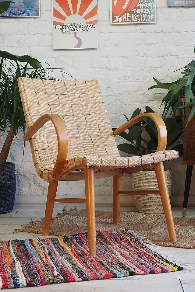 Urban Renewal Vintage Bent Wood And Webbing Swedish Armchair | Urban Outfitters (EU)