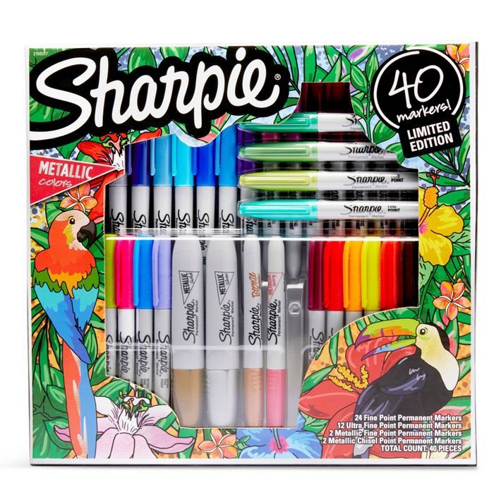 40ct Permanent Markers Gift Kit Ultra Fine/Fine Variety Pack - Sharpie | Target