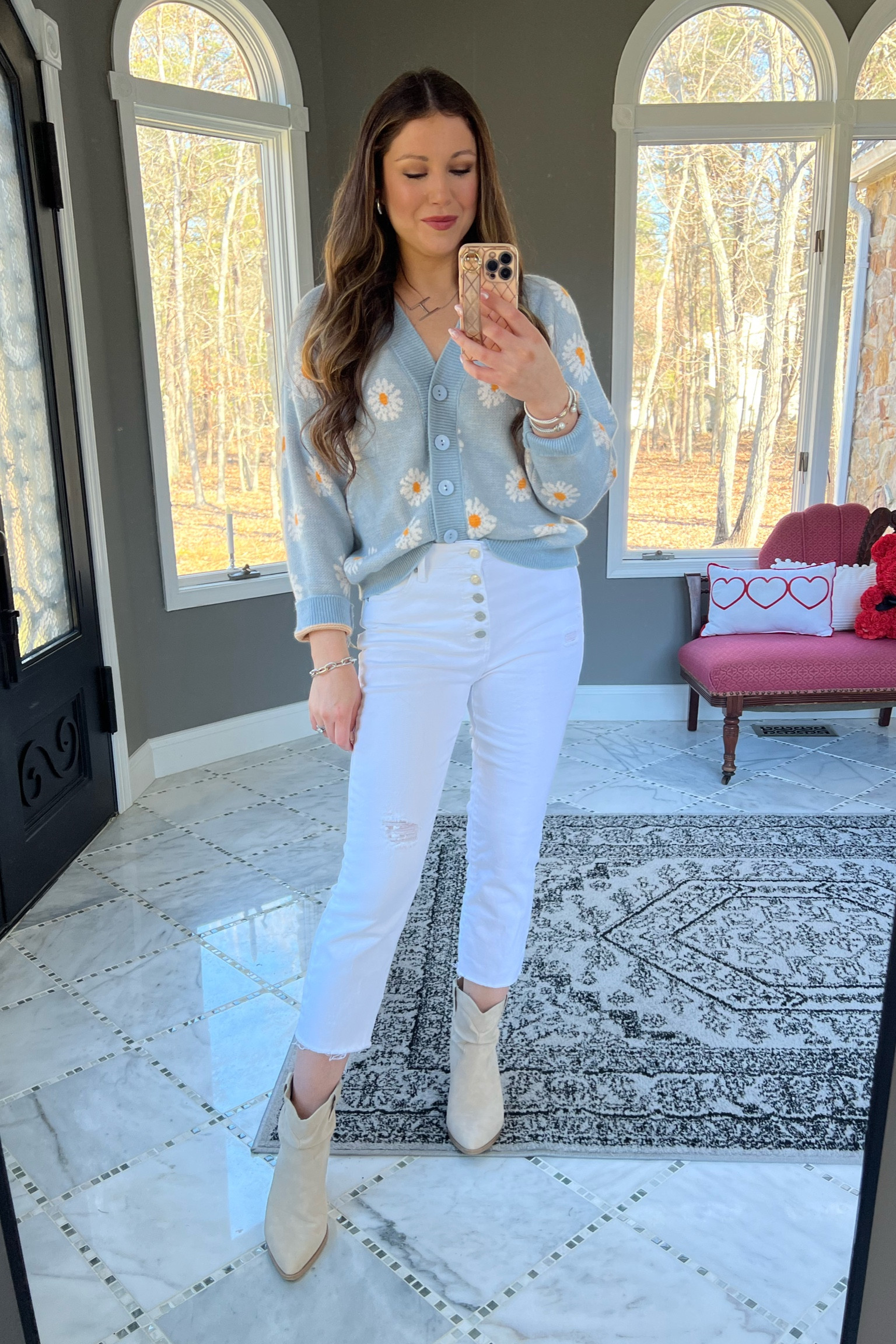 Mom Spring Outfit.

Flower cardigan, blue cardigan, spring cardigan, spring sweater, cropped white jeans, millennial style, mom outfits, mom style, over 30 style, millennial outfits, cute spring outfit, Walmart style, Walmart jeans, Walmart boots, Walmart shoes, affordable outfit, affordable fashion, style on a budget

#LTKfindsunder50 #LTKSeasonal #LTKstyletip