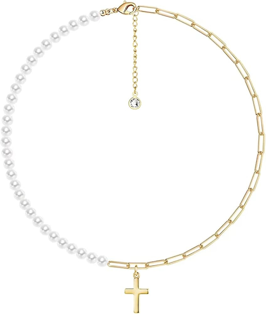 Tiny Cross Pendant Necklace for Women Simple Cross Necklaces Mothers Day Birthday Gifts for Women... | Amazon (US)