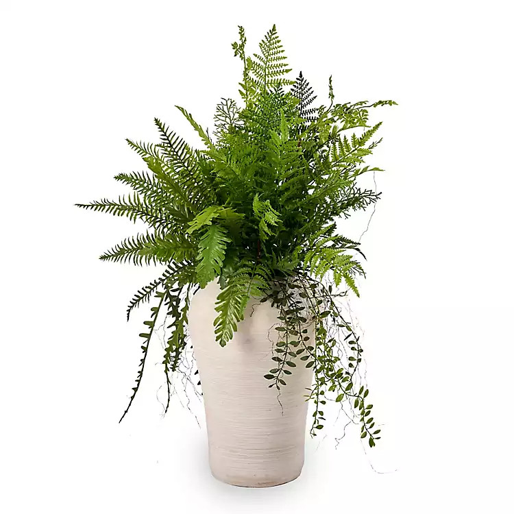 New! Greenery in Cement Pot Floor Plant | Kirklands