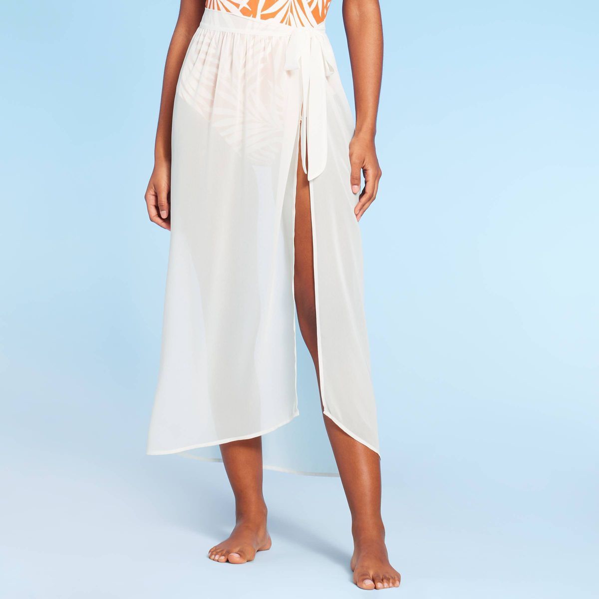 Women's Side-Sash Long Cover Up Sarong - Shade & Shore™ Off-White XS | Target