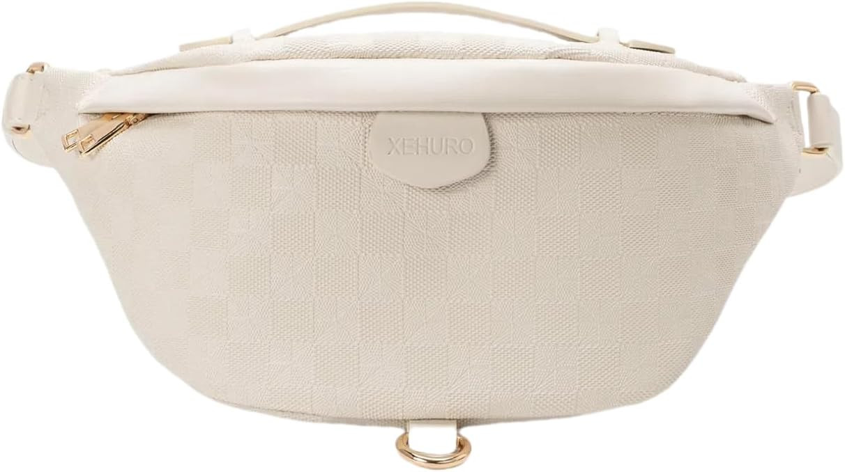 Xehuro Women's Checkered Multi Color Fanny Pack (Beige-2) | Amazon (US)
