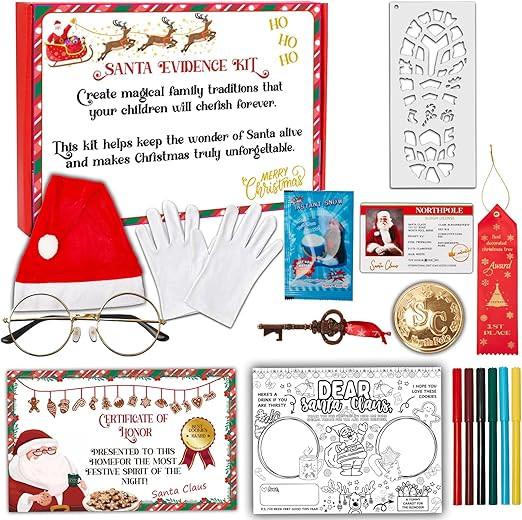 Santa Proof Evidence Kit with Magic Key, Footprints Stencil,License,Certificate, Best Cookies Awa... | Amazon (US)