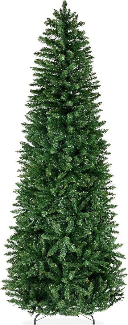 Best Choice Products Unlit Pencil Christmas Tree, 7.5ft Premium Artificial Tree, Realistic Spruce... | Amazon (US)