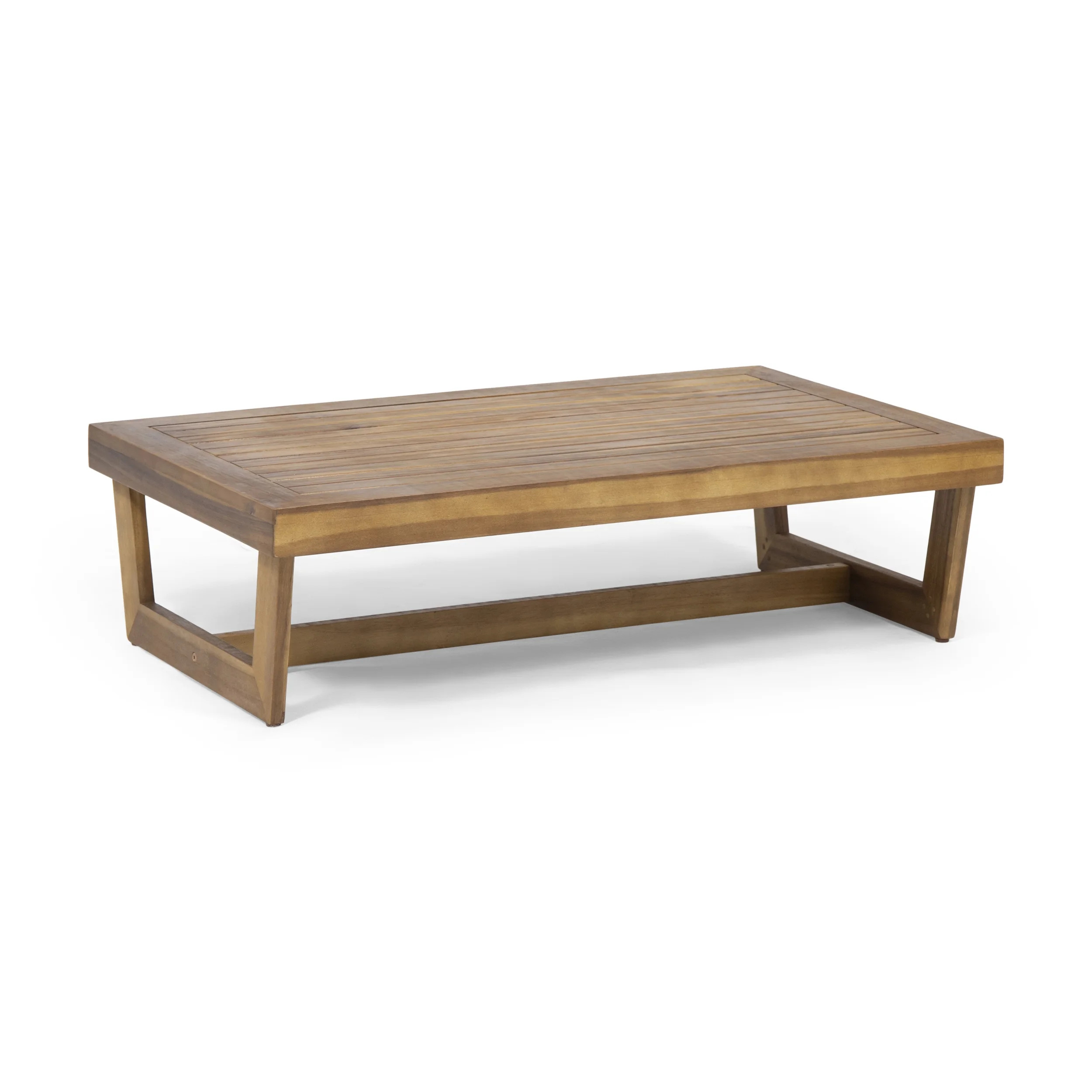 Roy Outdoor Acacia Wood Coffee Table, Teak - Walmart.com | Walmart (US)