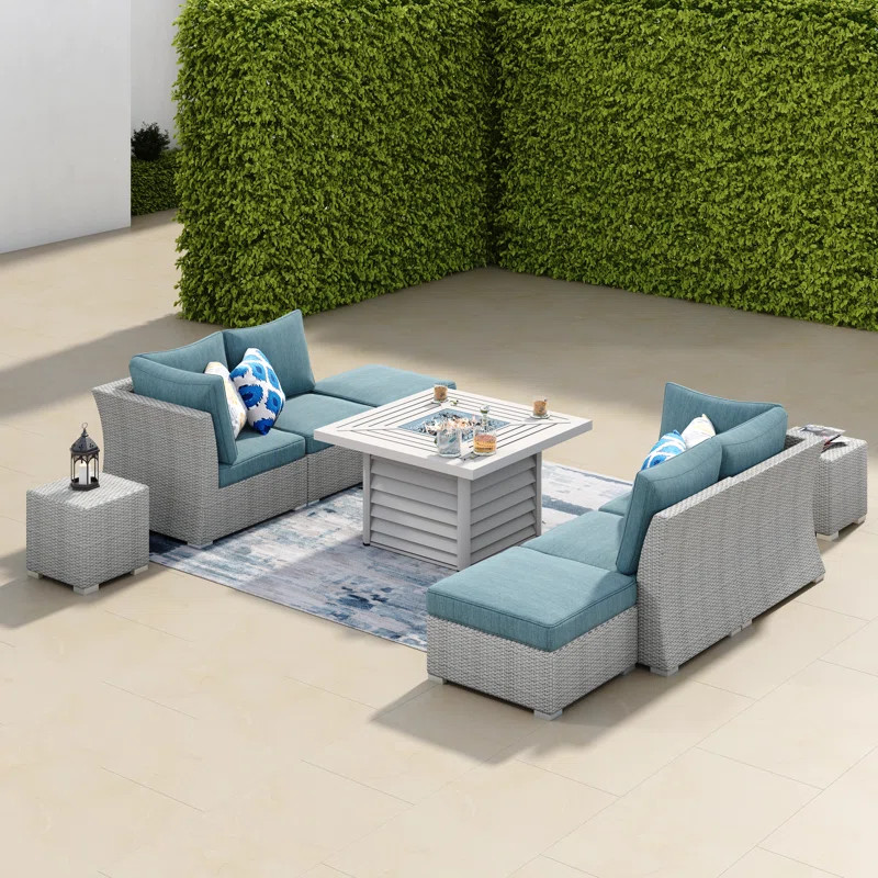 Ovitt Resin Wicker 6 - Person Seating Group with Cushions | Wayfair North America