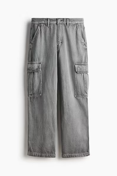H & M - Baggy Cargo Jeans - Gray | H&M (US + CA)