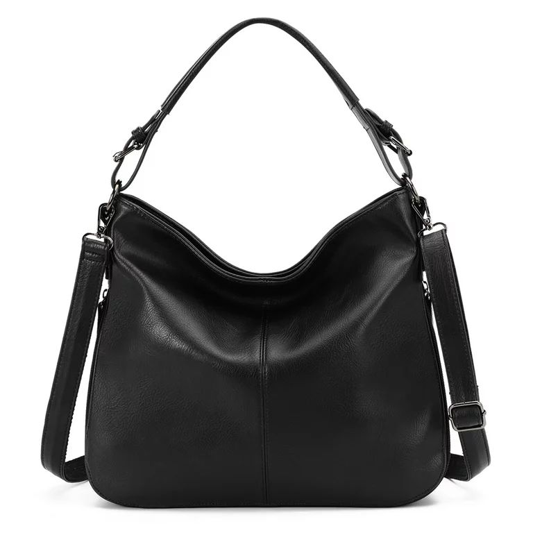 KL928 Leather Hobo Handbags for Women Crossbody Bags Retro Satchel Bag(Black) | Walmart (US)