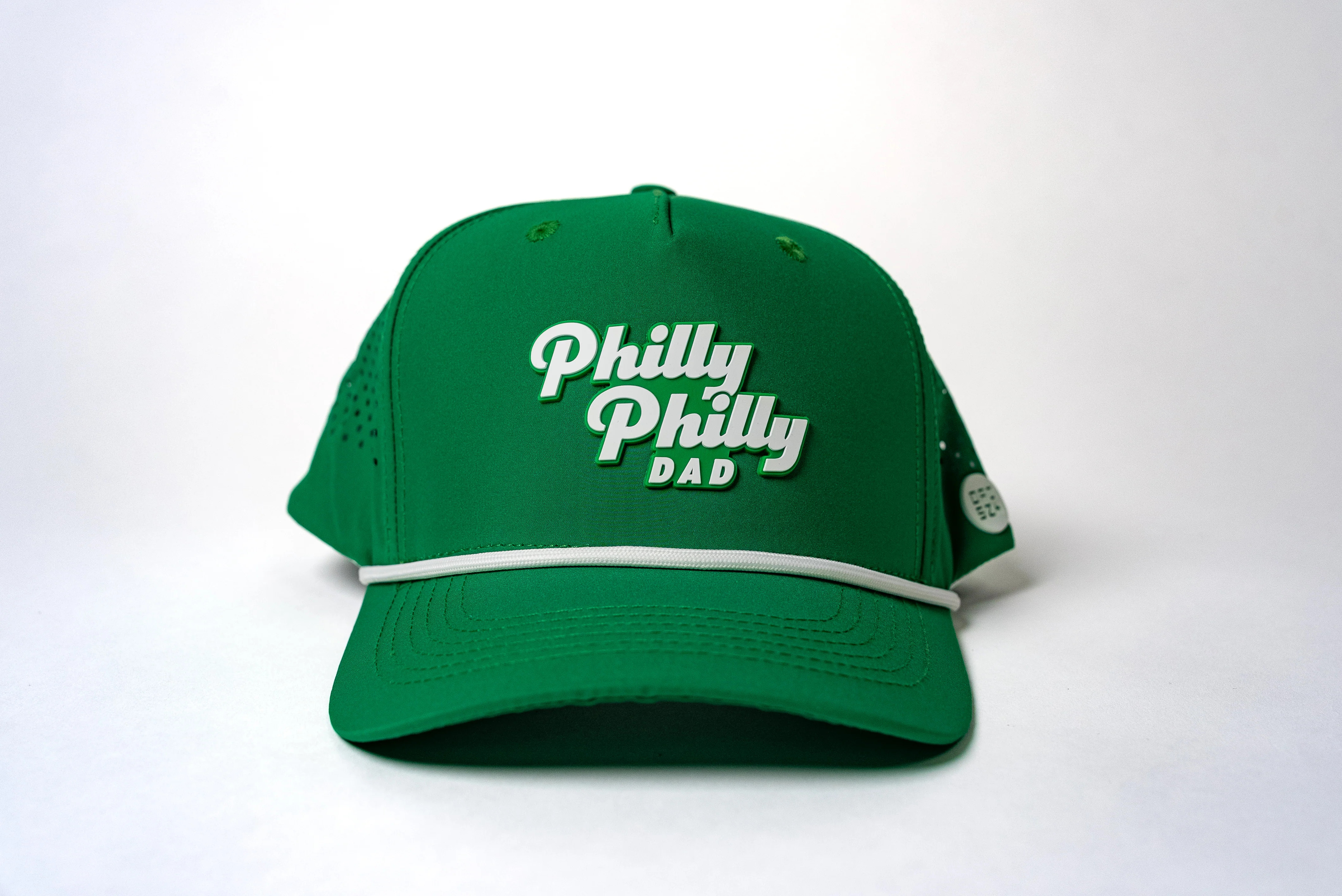 Philly Philly Dad Performance Hat - Kelly Green w/ White Letters & Rop | Dad SZN