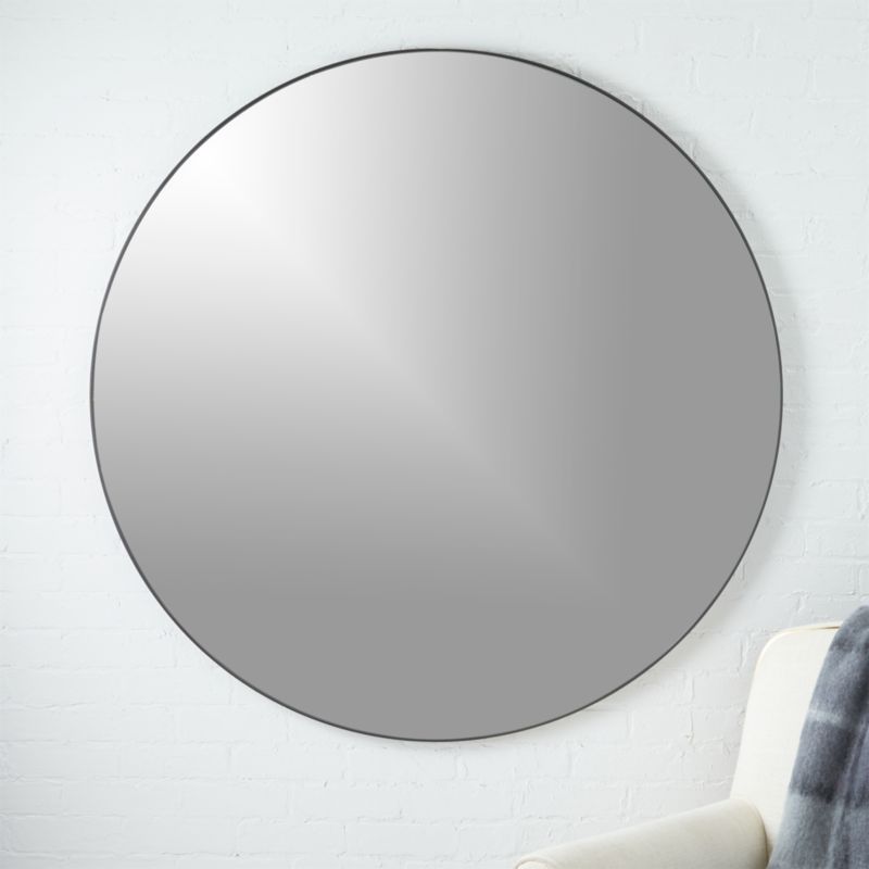 Infinity Black Round Wall Mirror 48" + Reviews | CB2 | CB2