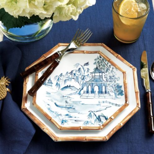 Bamboo Melamine Dinner Plate - Set of 4 | Ballard Designs, Inc.