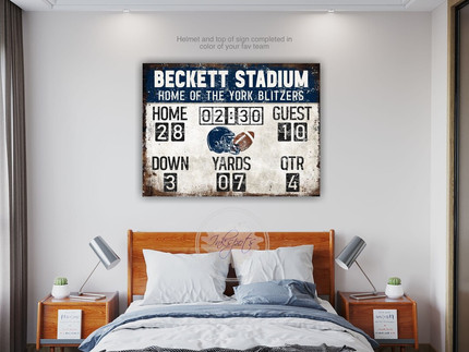 Vintage Scoreboard Football Nursery Sign