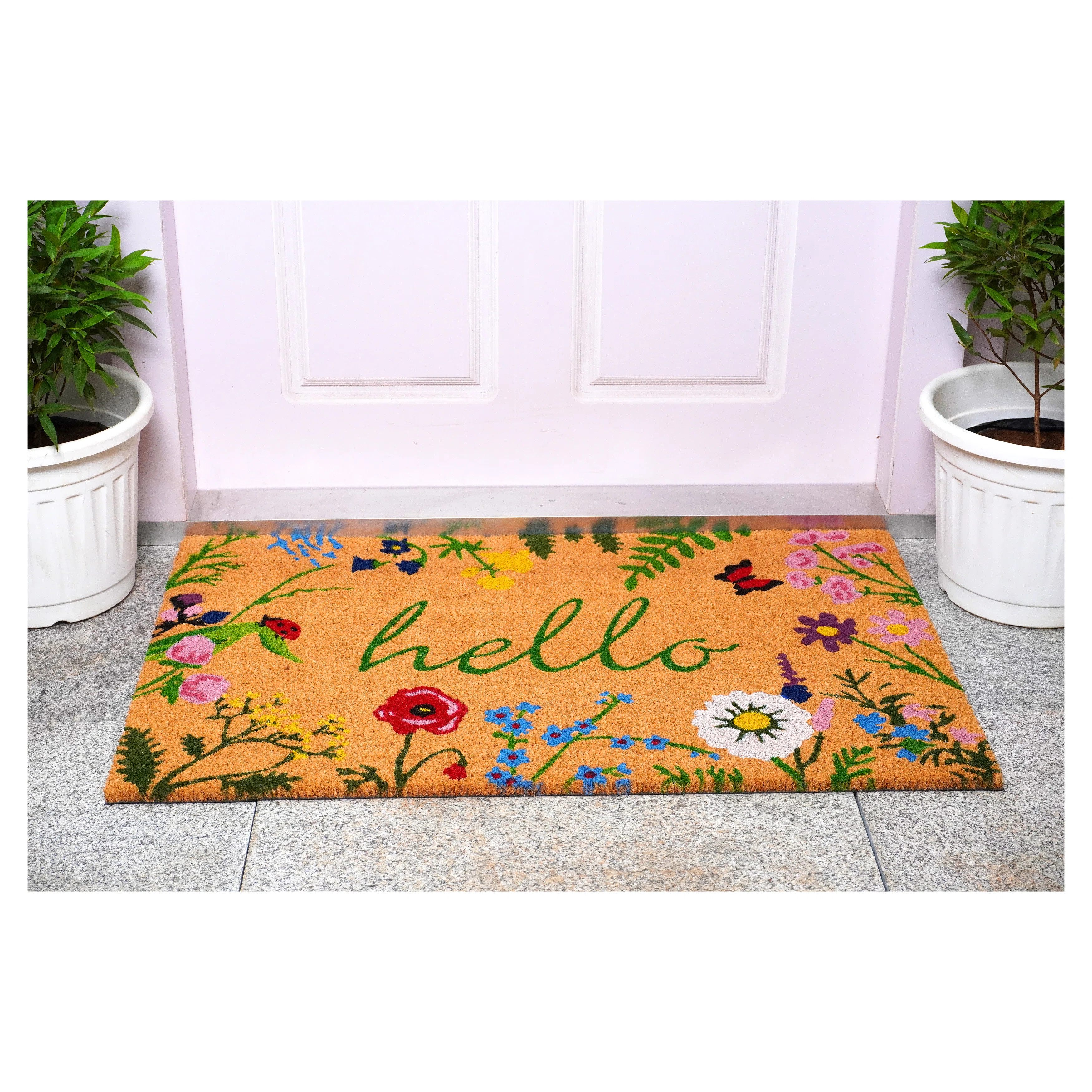 Mendelson Non-Slip Floral Outdoor Doormat | Wayfair North America
