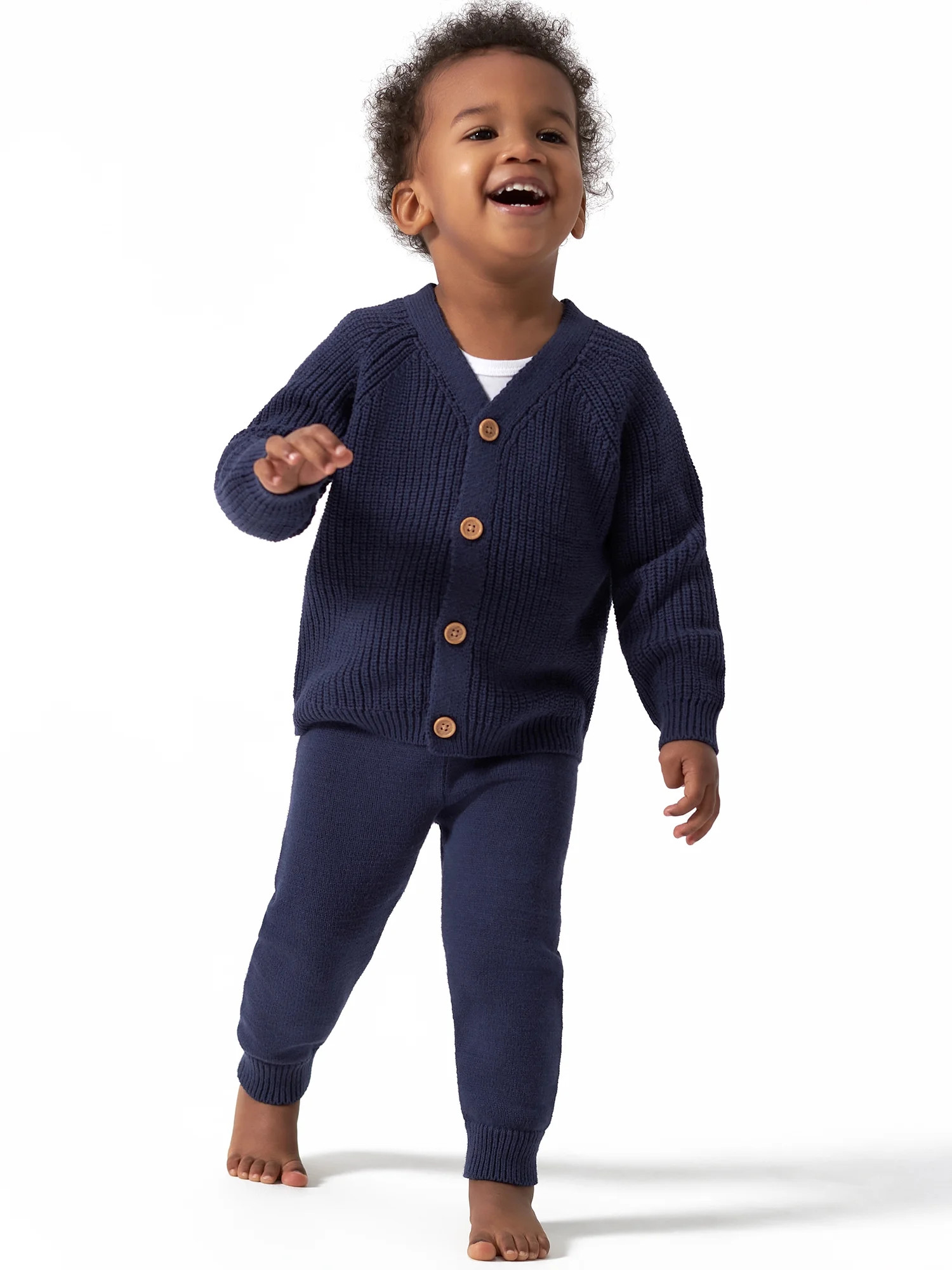 Modern Moments by Gerber Baby Boy or Girl Unisex Knit Cardigan Sweater & Jogger Outfit Set, 2 Pie... | Walmart (US)