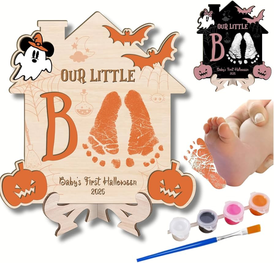 My First Halloween Footprint Sign - Baby First Halloween Craft - DIY Baby Footprints - Baby’s F... | Amazon (US)
