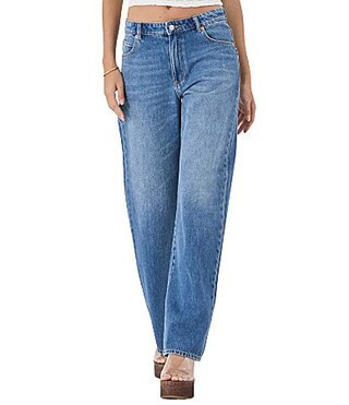 Rolla's Kate Baggy Mid Rise Relaxed Wide Straight Leg Jeans - 25 | Dillard's
