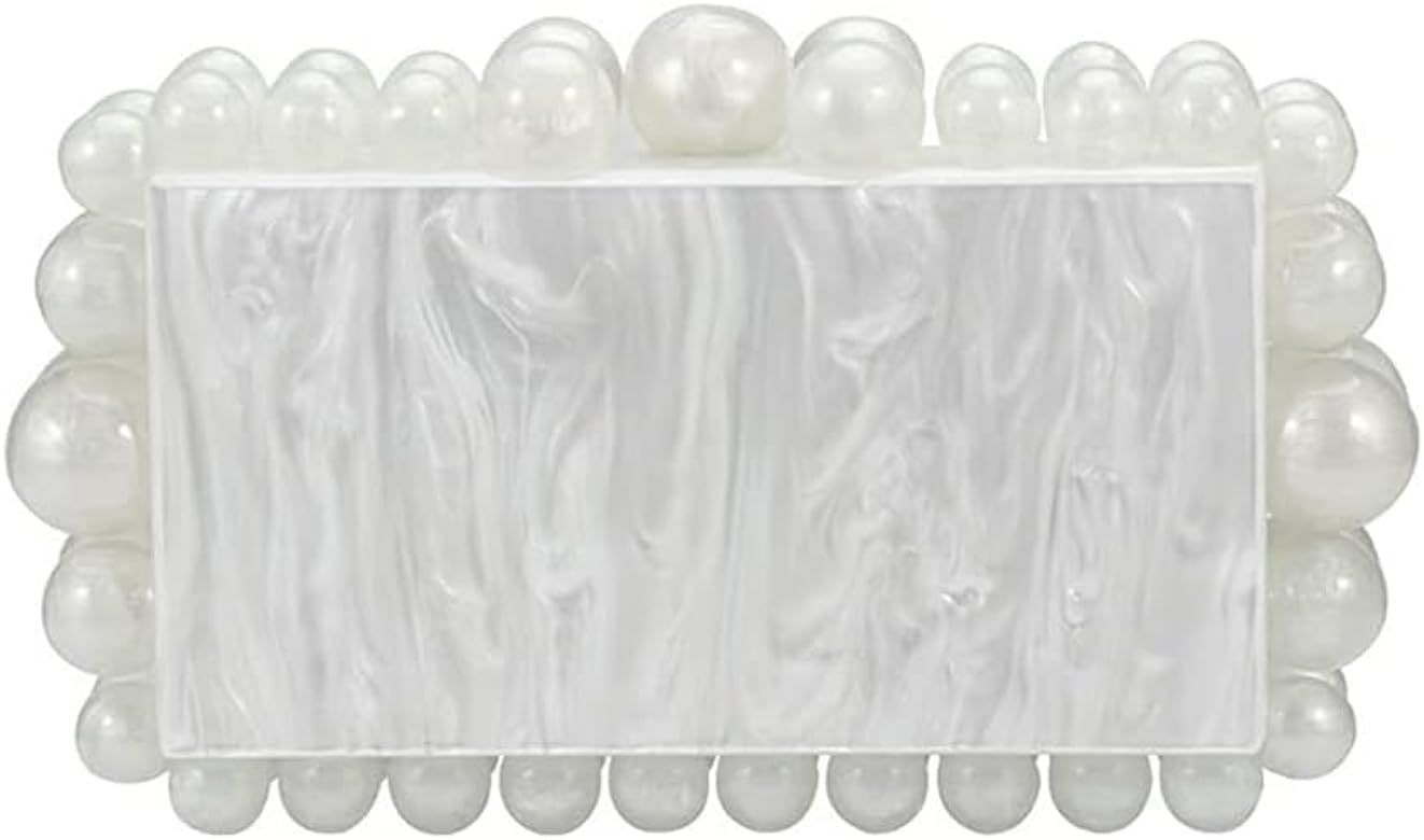 CUXVA Acrylic Evening Clutch Bag for Women Glitter Marble Purse Handbag for Wedding Cocktail Party P | Amazon (US)