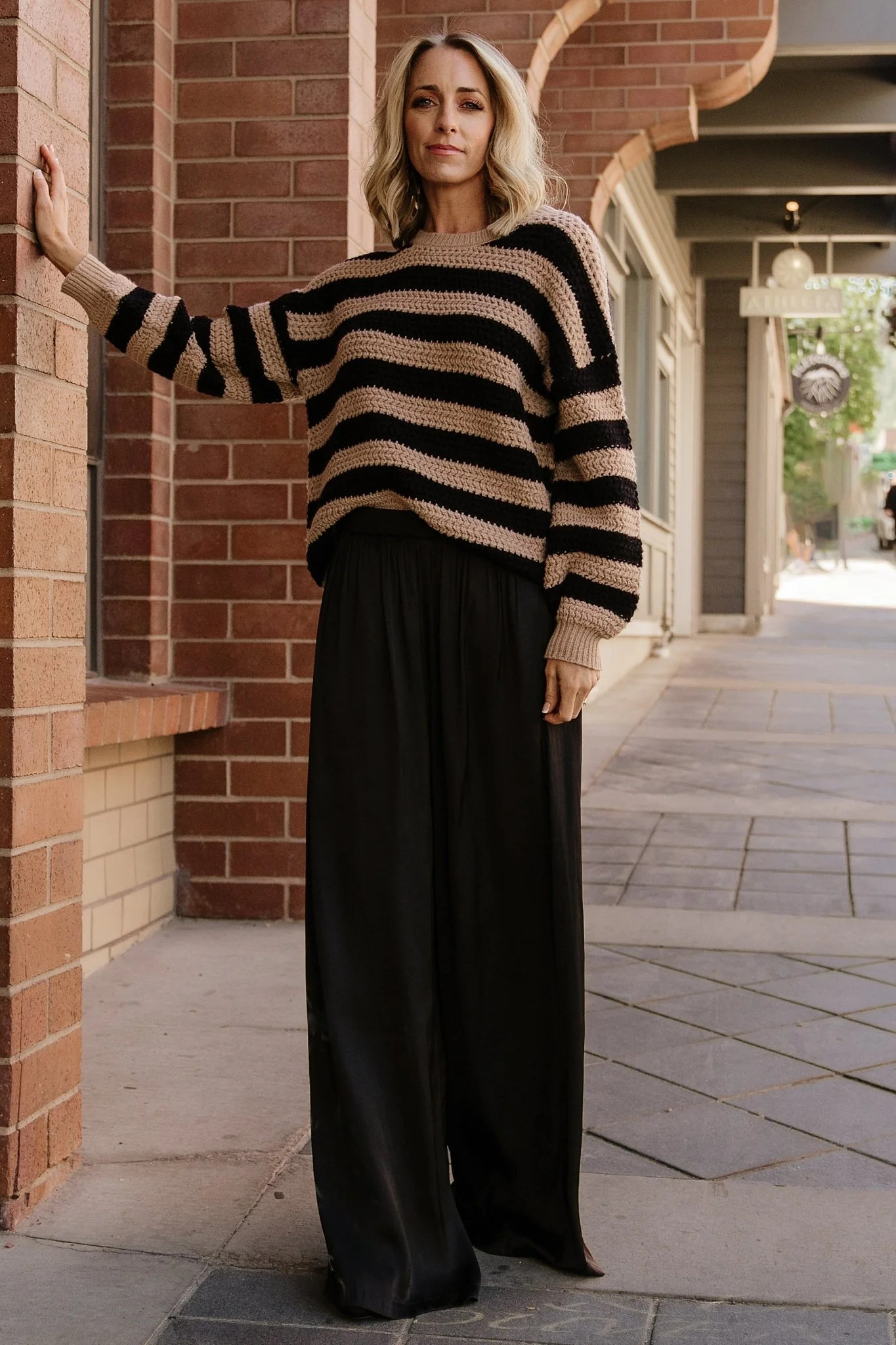 Jayla Palazzo Satin Pant | Black | Baltic Born