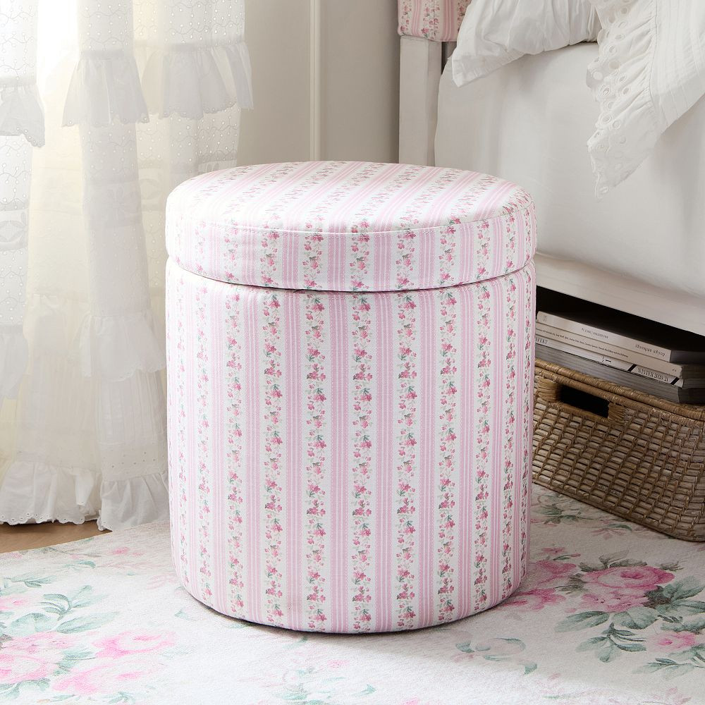 LoveShackFancy Round Storage Ottoman | Pottery Barn Teen
