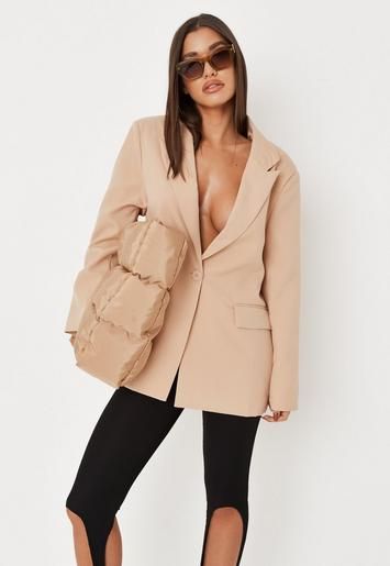 Missguided - Tall Stone Tailored Oversized Blazer | Missguided (US & CA)